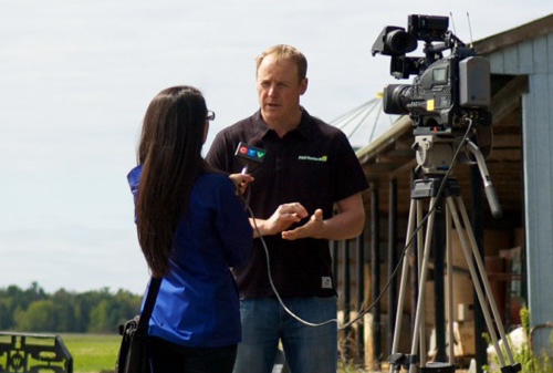 James being interviewed by CTV News